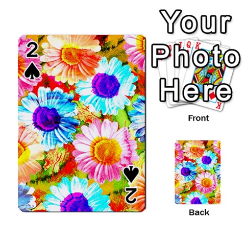 Colorful Daisy Garden Playing Cards 54 Designs  from ZippyPress Front - Spade2
