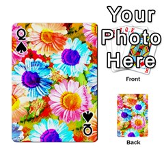 Queen Colorful Daisy Garden Playing Cards 54 Designs  from ZippyPress Front - SpadeQ