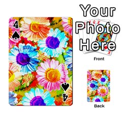 Colorful Daisy Garden Playing Cards 54 Designs  from ZippyPress Front - Spade4