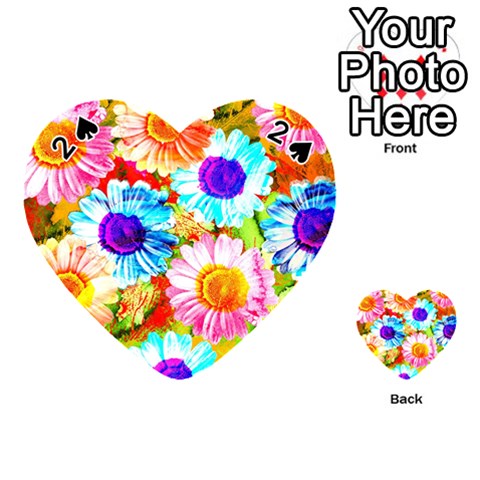 Colorful Daisy Garden Playing Cards 54 (Heart)  from ZippyPress Front - Spade2