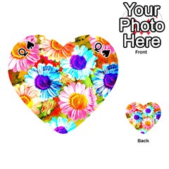 Queen Colorful Daisy Garden Playing Cards 54 (Heart)  from ZippyPress Front - SpadeQ