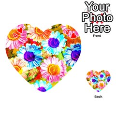 Colorful Daisy Garden Playing Cards 54 (Heart)  from ZippyPress Front - Heart4