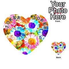 Colorful Daisy Garden Playing Cards 54 (Heart)  from ZippyPress Front - Joker1