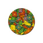 Decorative flowers Rubber Coaster (Round) 