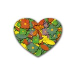 Decorative flowers Rubber Coaster (Heart) 