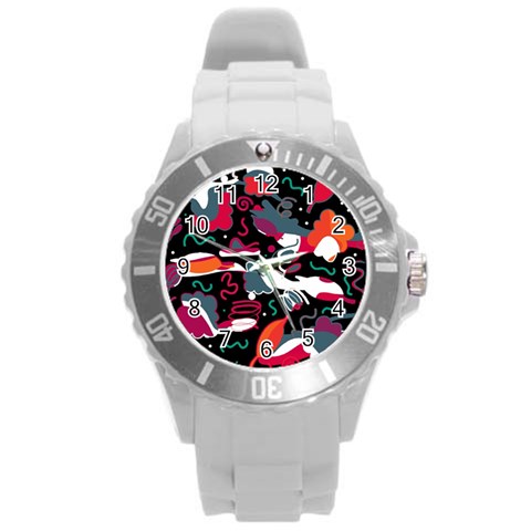 Fly away  Round Plastic Sport Watch (L) from ZippyPress Front
