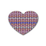 Ethnic Colorful Pattern Rubber Coaster (Heart) 