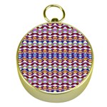 Ethnic Colorful Pattern Gold Compasses