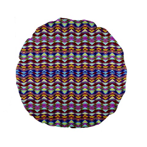 Ethnic Colorful Pattern Standard 15  Premium Flano Round Cushions from ZippyPress Front