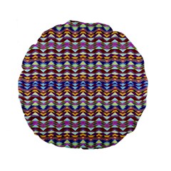 Ethnic Colorful Pattern Standard 15  Premium Flano Round Cushions from ZippyPress Back