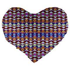 Ethnic Colorful Pattern Large 19  Premium Flano Heart Shape Cushions from ZippyPress Back