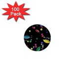 Space garden 1  Mini Buttons (100 pack) 