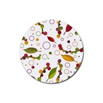 Adorable floral design Rubber Round Coaster (4 pack) 