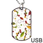 Adorable floral design Dog Tag USB Flash (Two Sides) 