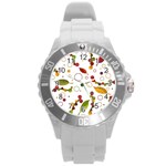 Adorable floral design Round Plastic Sport Watch (L)