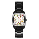 Adorable floral design Stainless Steel Barrel Watch