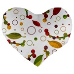 Adorable floral design Large 19  Premium Flano Heart Shape Cushions