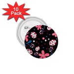 Pink ladybugs and flowers  1.75  Buttons (10 pack)