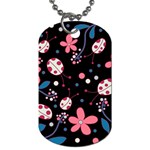 Pink ladybugs and flowers  Dog Tag (One Side)
