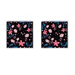 Pink ladybugs and flowers  Cufflinks (Square)