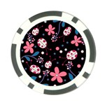 Pink ladybugs and flowers  Poker Chip Card Guards