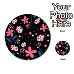 Pink ladybugs and flowers  Multi-purpose Cards (Round) 
