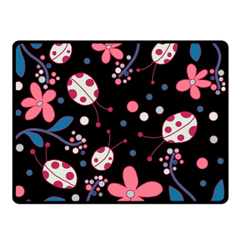 Pink ladybugs and flowers  Double Sided Fleece Blanket (Small)  from ZippyPress 45 x34  Blanket Front