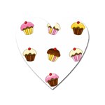 Colorful cupcakes  Heart Magnet