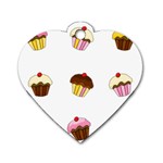 Colorful cupcakes  Dog Tag Heart (Two Sides)