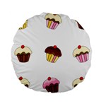 Colorful cupcakes  Standard 15  Premium Round Cushions