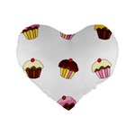 Colorful cupcakes  Standard 16  Premium Heart Shape Cushions