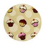Colorful cupcakes pattern Ornament (Round) 