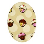 Colorful cupcakes pattern Ornament (Oval) 