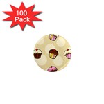 Colorful cupcakes pattern 1  Mini Magnets (100 pack) 