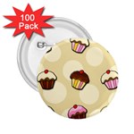 Colorful cupcakes pattern 2.25  Buttons (100 pack) 
