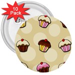 Colorful cupcakes pattern 3  Buttons (10 pack) 