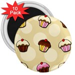 Colorful cupcakes pattern 3  Magnets (10 pack) 