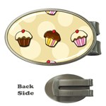 Colorful cupcakes pattern Money Clips (Oval) 