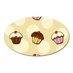 Colorful cupcakes pattern Oval Magnet