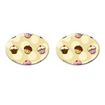 Colorful cupcakes pattern Cufflinks (Oval)