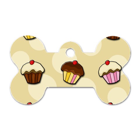 Colorful cupcakes pattern Dog Tag Bone (Two Sides) from ZippyPress Front