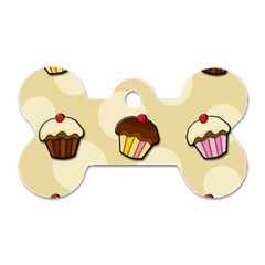 Colorful cupcakes pattern Dog Tag Bone (Two Sides) from ZippyPress Back