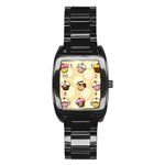 Colorful cupcakes pattern Stainless Steel Barrel Watch