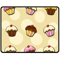 Colorful cupcakes pattern Double Sided Fleece Blanket (Medium)  from ZippyPress 58.8 x47.4  Blanket Back