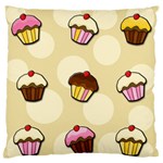 Colorful cupcakes pattern Large Flano Cushion Case (Two Sides)