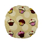 Colorful cupcakes pattern Standard 15  Premium Flano Round Cushions
