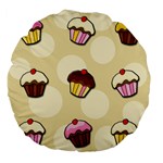 Colorful cupcakes pattern Large 18  Premium Flano Round Cushions