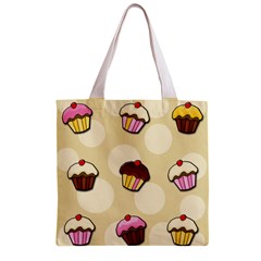 Colorful cupcakes pattern Zipper Grocery Tote Bag from ZippyPress Front