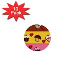 Love cupcakes 1  Mini Buttons (10 pack) 