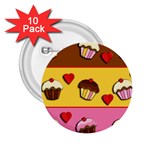 Love cupcakes 2.25  Buttons (10 pack) 